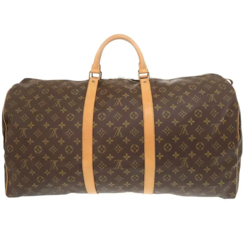 LOUIS VUITTON Brown Monogram Keepall 60 Boston Bag